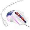 HOCO GM31 gaming ενσύρματο ποντίκι, USB-A, 3600DPI, άσπρο-μπλε