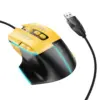 HOCO GM31 gaming ενσύρματο ποντίκι, USB-A, 3600DPI, μαύρο-κίτρινο