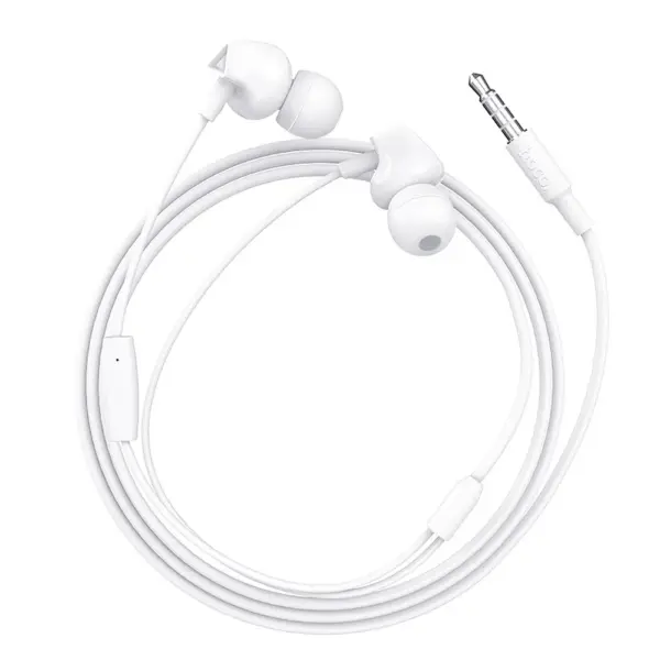 HOCO M60 ενσύρματα ακουστικά με μικρόφωνο, jack 3.5mm, λευκά