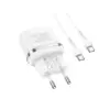 HOCO N24 φορτιστής ταξιδίου Type C + cable Type C σε Type C, PD QC3.0 20W, λευκό