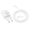 HOCO N63 φορτιστής ταξιδίου USB A + Type C + καλώδιο Type C σε Type C PD QC3.0, 3A, 30W, λευκό
