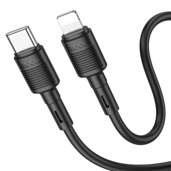 HOCO X83 καλώδιο φόρτισης-δεδομένων Type C σε Lightning, PD, 2,4A, 20W, 1μ, μαύρο
