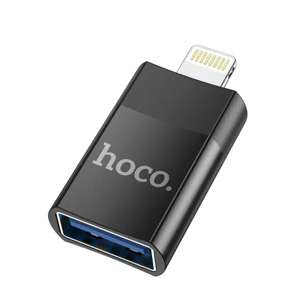 Hoco UA17 αντάπτορας OTG από USB A (female) σε Lightning 8-pin, μαύρο