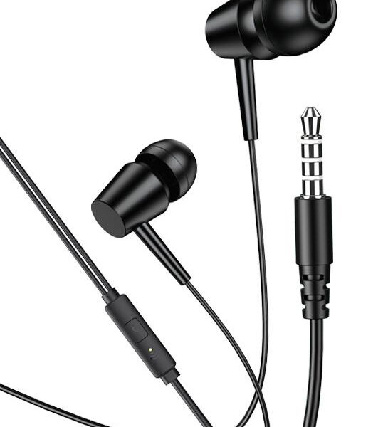 KAKUSIGA earphones με μικρόφωνο KSC-1303, 3.5mm σύνδεση, 10mm, 1.1m, μαύρα