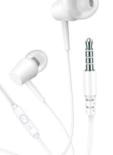 KAKUSIGA earphones με μικρόφωνο KSC-1303, 3.5mm σύνδεση, 10mm, 1.1m, λευκά