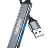 KAKUSIGA USB hub KSC-1416, 4x θυρών, USB 3.0, 5Gbps, USB σύνδεση, γκρι