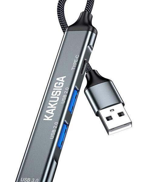 KAKUSIGA USB hub KSC-1416, 4x θυρών, USB 3.0, 5Gbps, USB σύνδεση, γκρι