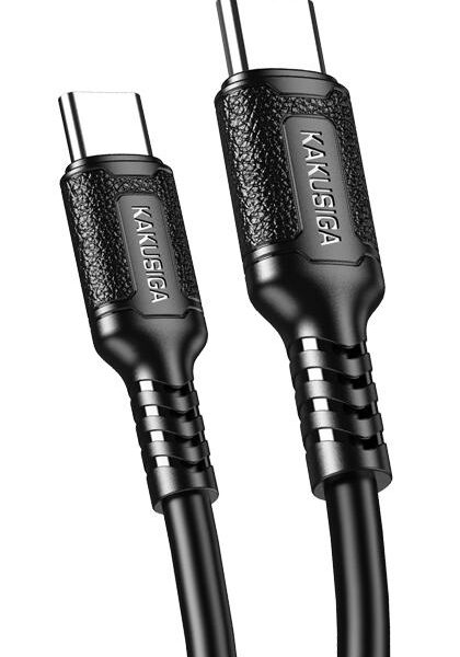 KAKUSIGA καλώδιο USB-C σε USB-C KSC-984, σιλικόνης, 60W, 480Mbps, 1m, μαύρο