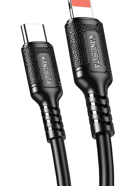 KAKUSIGA καλώδιο Lightning σε USB-C KSC-984, σιλικόνης, 27W, 480Mbps, 1m, μαύρο