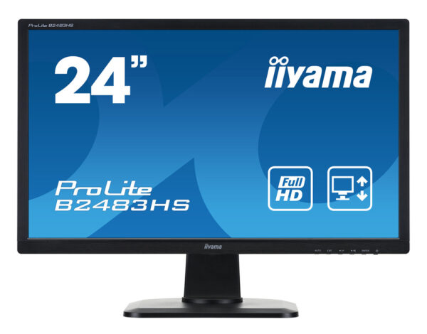 IIYAMA used οθόνη B2483HS LED, 24" 1920x1080, VGA/HDMI/DisplayPort, Grade B