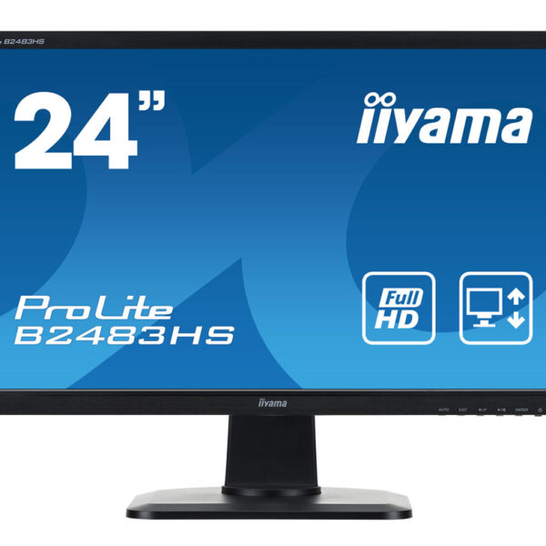 IIYAMA used οθόνη B2483HS LED, 24" 1920x1080, VGA/HDMI/DisplayPort, Grade B