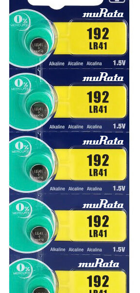 MURATA Αλκαλικές μπαταρίες LR41 MR-LR41, 1.5V, 5τμχ