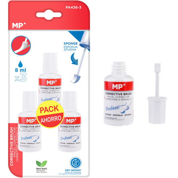 MP διορθωτικό υγρό με σφουγγάρι PA436-3, 3x 8ml