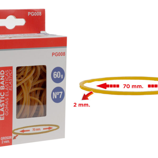 MP λαστιχάκια συσκευασίας PG008 σε κουτί, No7, 2x70mm, 60g