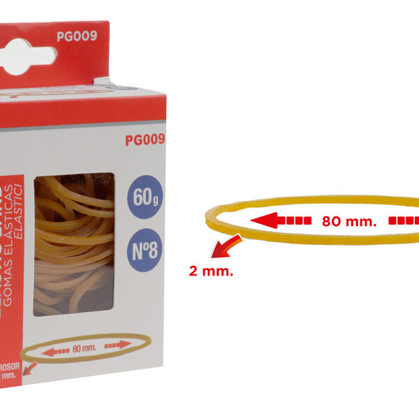 MP λαστιχάκια συσκευασίας PG009 σε κουτί, No8, 2x80mm, 60g