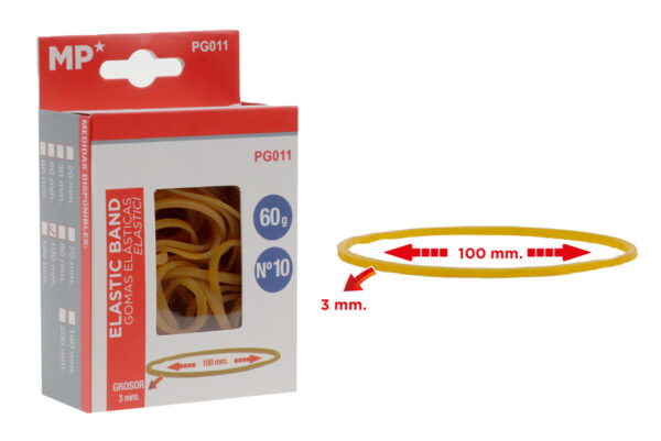 MP λαστιχάκια συσκευασίας PG011 σε κουτί, No10, 3x100mm, 60g