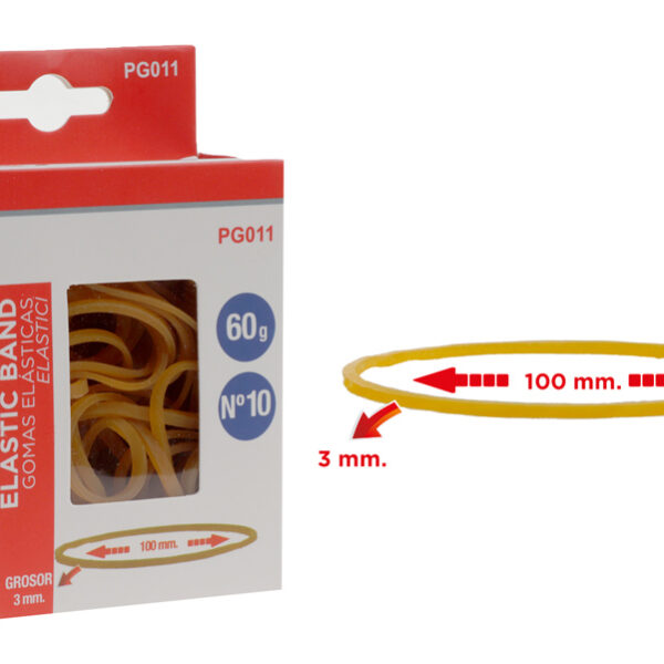 MP λαστιχάκια συσκευασίας PG011 σε κουτί, No10, 3x100mm, 60g