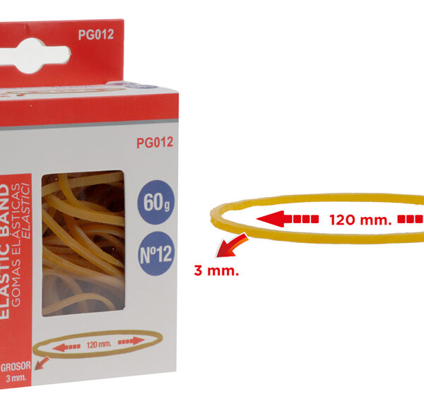 MP λαστιχάκια συσκευασίας PG012 σε κουτί, No12, 3x120mm, 60g