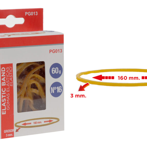 MP λαστιχάκια συσκευασίας PG013 σε κουτί, No16, 3x160mm, 60g