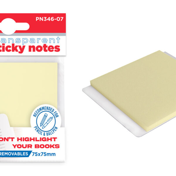MP αυτοκόλλητα χαρτάκια σημειώσεων PN346-07, 75x75mm, διάφανα, 50τμχ