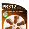 PANASONIC μπαταρίες ακουστικών βαρηκοΐας PR312, mercury free, 1.4V, 6τμχ