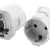 POWERTECH αντάπτορας ρεύματος PT-991, UK σε German type, 13A, λευκός
