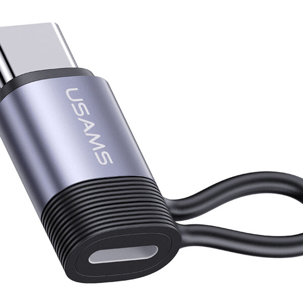 USAMS αντάπτορας USB-C σε Lightning US-SJ677, 30W, 480Mbps, γκρι
