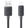 USAMS καλώδιο Lightning σε USB US-SJ689, 2.4A, 480Mbps, 1m, μαύρο