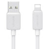 USAMS καλώδιο Lightning σε USB US-SJ689, 2.4A, 480Mbps, 1m, λευκό