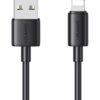 USAMS καλώδιο Lightning σε USB US-SJ709, 2.4A, 480Mbps, 1m, μαύρο