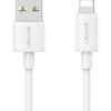 USAMS καλώδιο Lightning σε USB US-SJ709, 2.4A, 480Mbps, 1m, λευκό