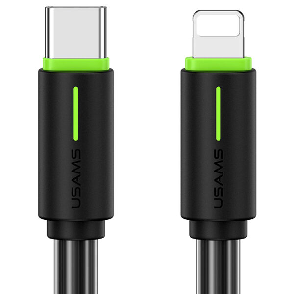 USAMS καλώδιο Lightning σε USB-C US-SJ735, 30W, 480Mbps, 1m, μαύρο