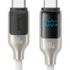USAMS καλώδιο USB-C SJ742, 100W, 480Mbps, 1.2m, λευκό