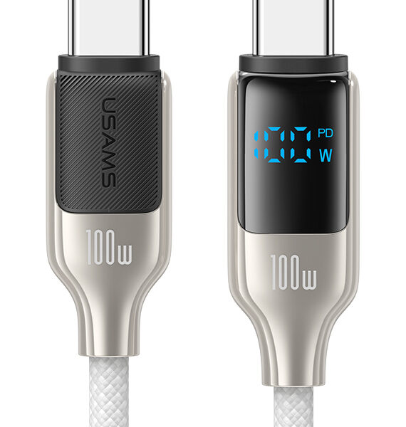 USAMS καλώδιο USB-C SJ742, 100W, 480Mbps, 1.2m, λευκό