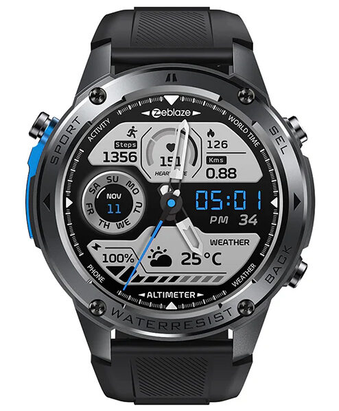 ZEBLAZE smartwatch Stratos 2 Ultra, heart rate, 1.43" AMOLED, GPS, MIL-STD-810H, μαύρο