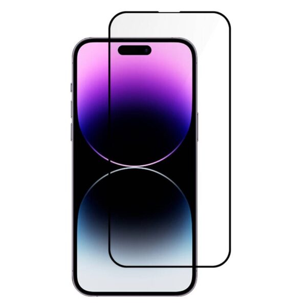 TechWave 5D Full Glue Tempered Glass for iPhone 15 Pro Max black