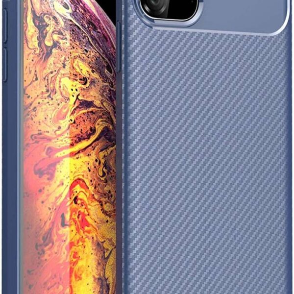 TechWave Carbon Fiber case for iPhone 12 Pro Max navy blue