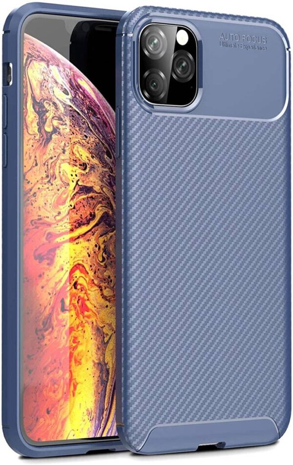 TechWave Carbon Fiber case for iPhone 12 Pro Max navy blue