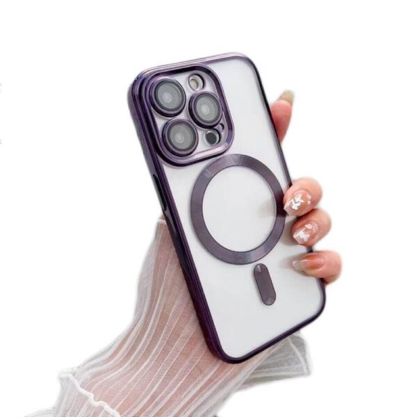 TechWave Magsafe Clear case for iPhone 15 Pro Max purple