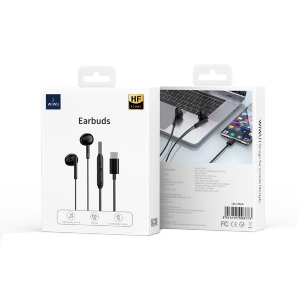 WIWU EB314 ενσύρματα ακουστικά USB-C λευκά