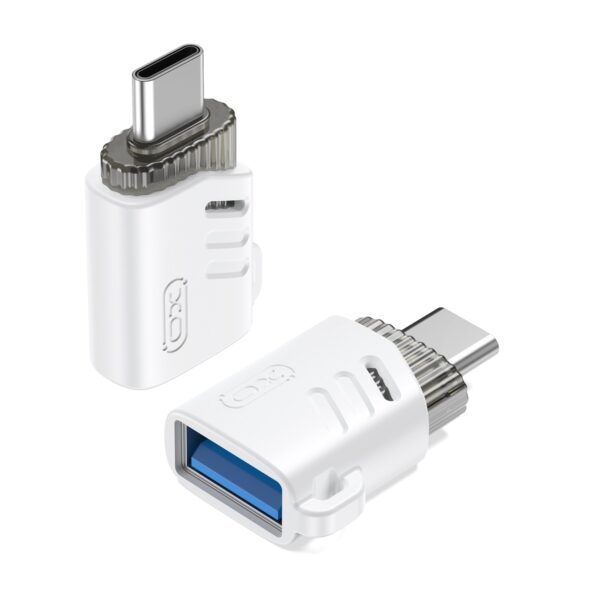 XO NB256B αντάπτορας OTG USB-Α σε USB-C, λευκός