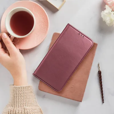 TechWave Smart Leather case for Realme C35 burgundy
