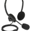 DELOCK headphones με μικρόφωνο 27178, stereo, USB, volume control, μαύρα