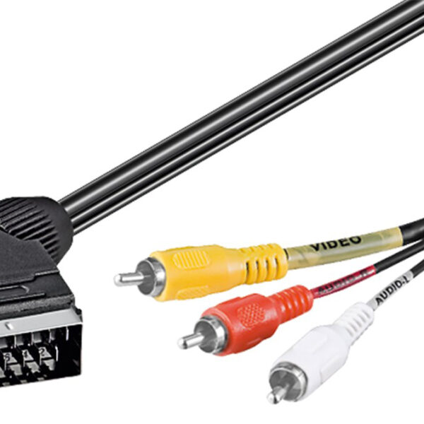 GOOBAY καλώδιο SCART 21-pin σε 3x RCA 50364, 2m, μαύρο