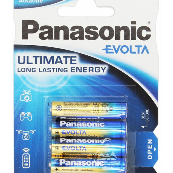 PANASONIC αλκαλικές μπαταρίες Evolta, AAA/LR03, 1.5V, 4τμχ