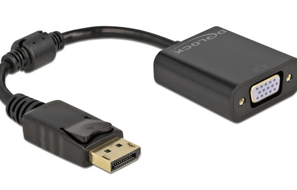 DELOCK αντάπτορας DisplayPort σε VGA 61006, 1920x1200p, passive, μαύρος