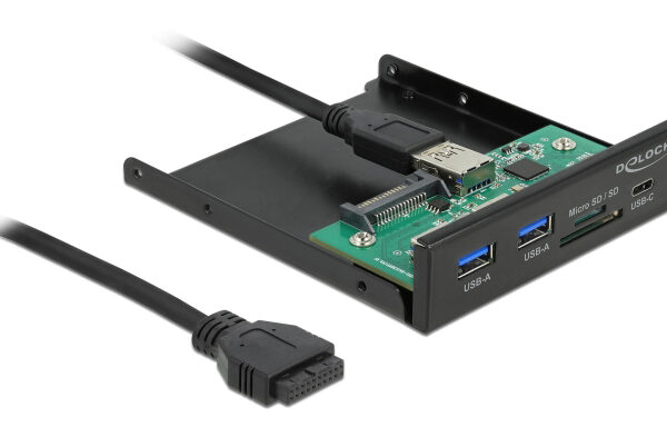 DELOCK front panel 64058, 3.5" σε USB-C, 2x USB & SD/Micro SD