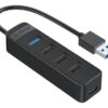 ORICO USB hub TWU32-4A, 4x θυρών, USB 3.0, 5Gbps, USB σύνδεση, μαύρο