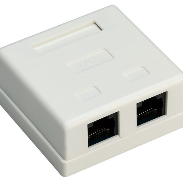 GOOBAY επιτοίχια πρίζα δικτύου 77633, 2 θύρες RJ45, CAT 6 UTP, λευκή