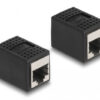 DELOCK αντάπτορας RJ45 θηλυκός 87796, Cat.6a, 8P/8C, μαύρος